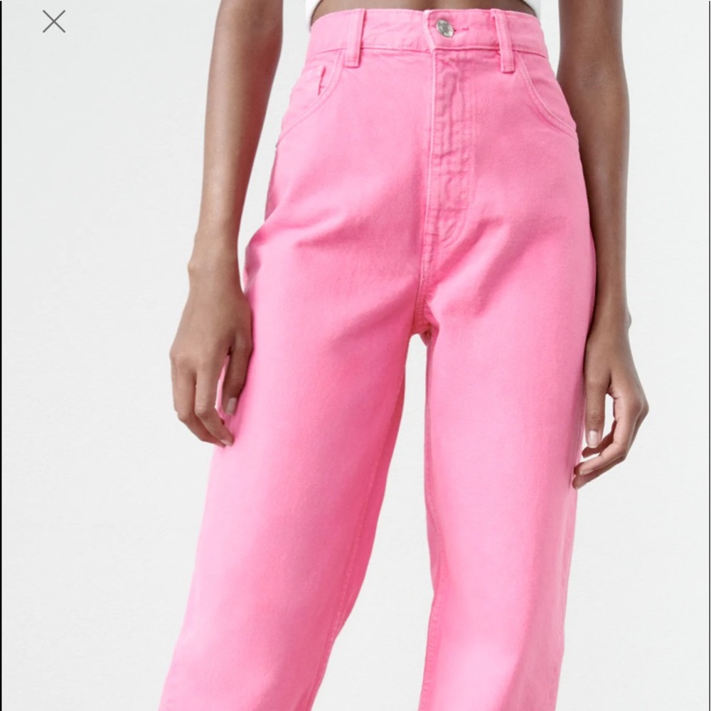 Zara bubble gum pink jeans